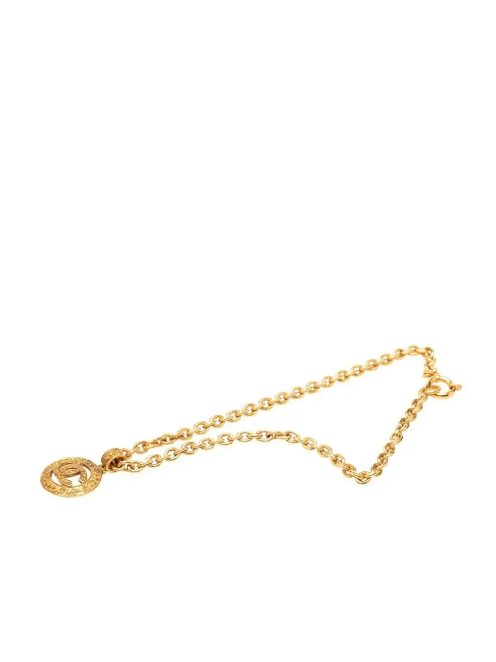 Chanel Cc Logo Chain Pendant Necklace #287804C14B